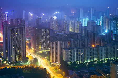 繁华都市的高楼建筑背景图片