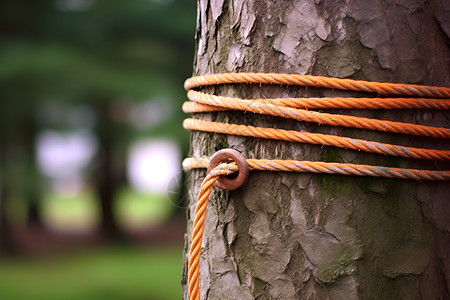 树木上的绳子图片