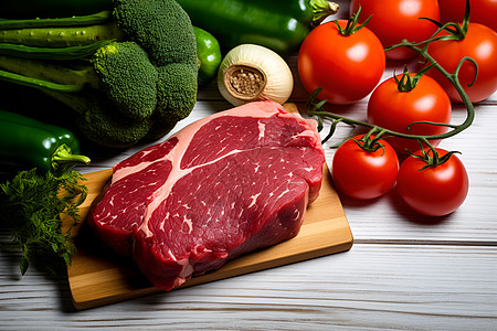 健康新鲜的牛肉背景图片