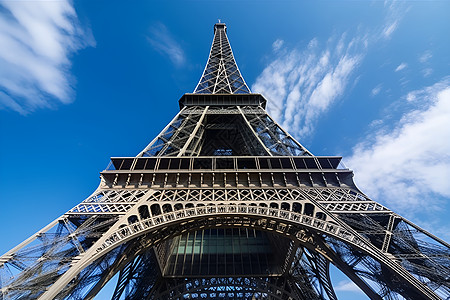 法国著名建筑地标建筑的埃菲尔铁塔背景