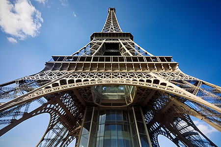 法国浪漫巴黎之巅的埃菲尔铁塔背景