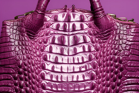 紫色鳄鱼皮手提包图片
