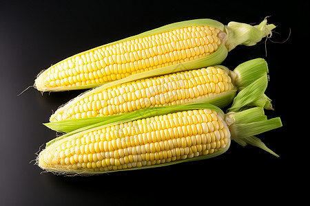 丰收的新鲜玉米背景图片