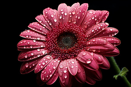 水珠滴落在粉色花瓣上图片