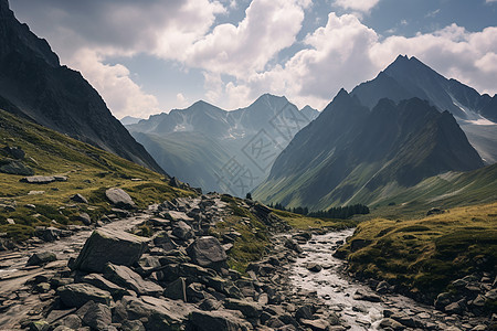 壮观的夏季山谷景观图片