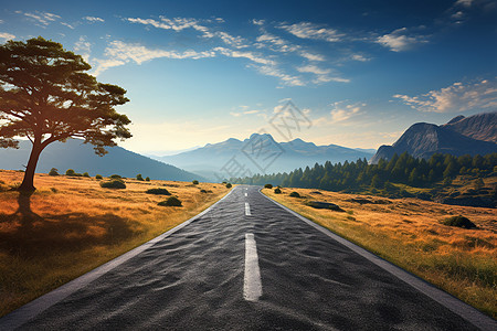 山谷中的道路图片