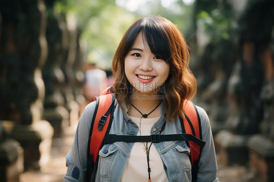 充满活力的女大学生图片