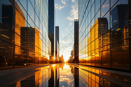 金融商务办公区摩天大楼图片