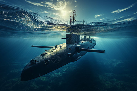 海洋中的潜艇图片