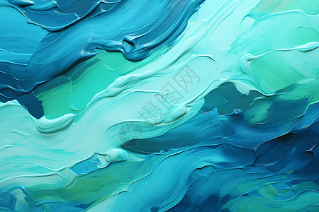 蓝绿波浪抽象插图图片