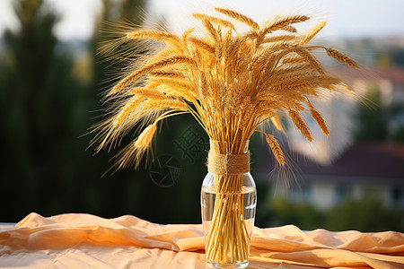 秋季的麦穗背景图片