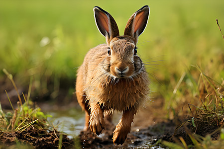 草地上的兔子图片