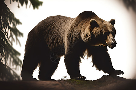 穿越森林的大棕熊图片