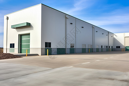 现代化大型仓库建筑背景图片