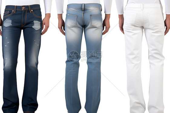 时尚的三色牛仔裤图片