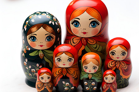 传统玩具木质玩具的俄罗斯套娃背景