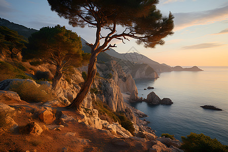 美丽壮观的岩石海岸景观图片
