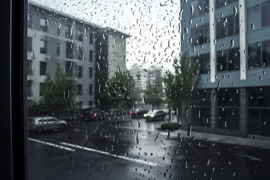 夜晚的城市雨景图片