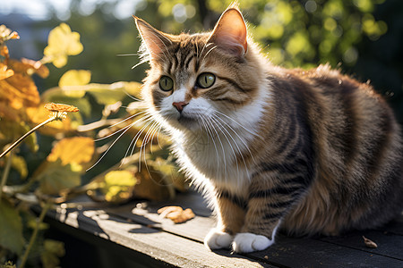 猫咪凝视远方图片