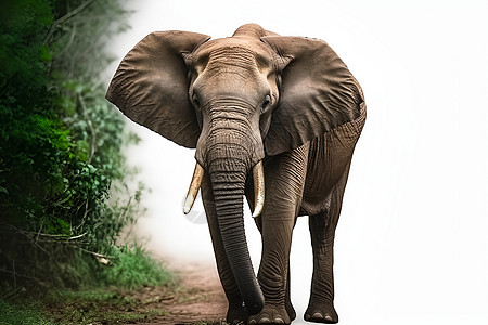 穿越森林的大象图片