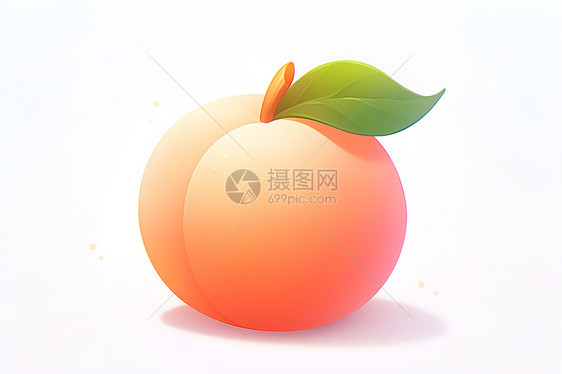 设计的桃子插画图片
