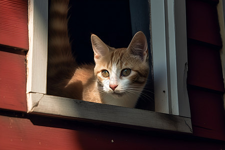 窗台上的小猫动物图片