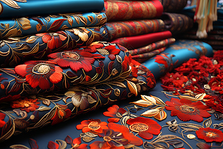 丝绸的古典布料图片