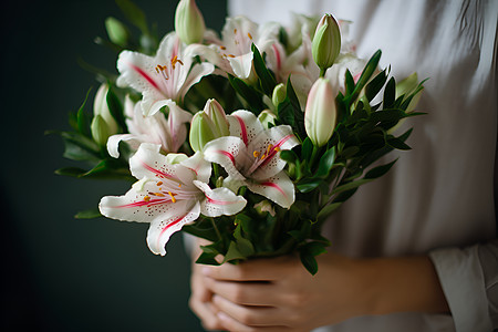 美丽的百合花束图片