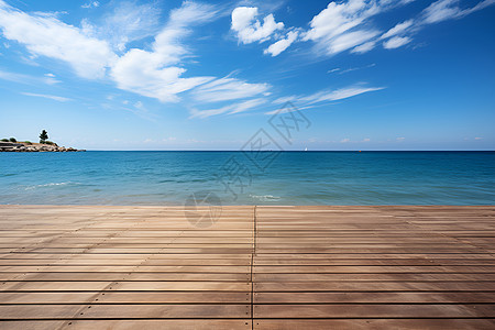 海岸边的木板图片