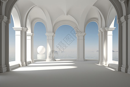 古典的白色建筑物背景图片