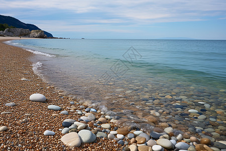 海边的岩石和沙子图片