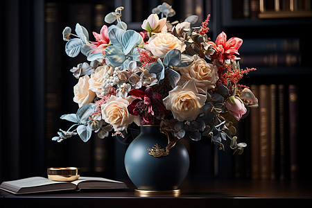 花瓶中的美丽花束图片