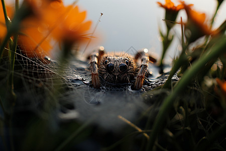 户外的蜘蛛昆虫背景图片