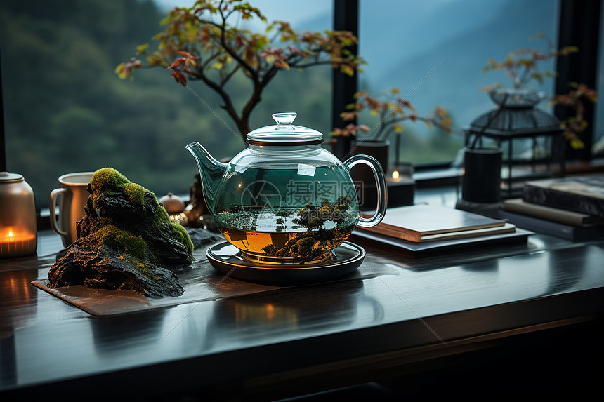 桌面上侵泡的茶高清图片下载-正版图片600933893-摄图网