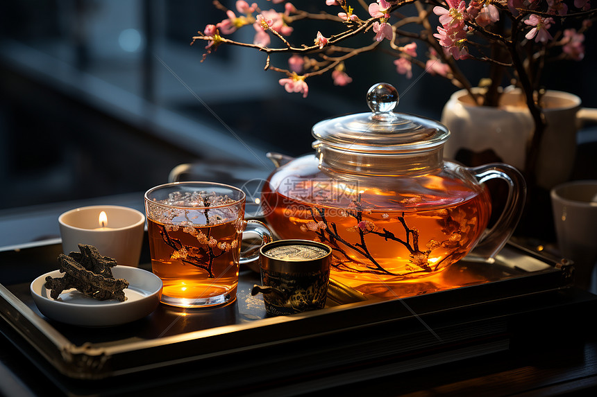 桌面上美味的茶高清图片下载-正版图片600933980-摄图网