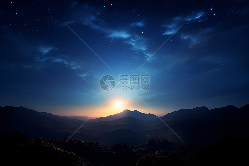 星空山影图片