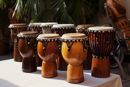 木质非洲鼓图片