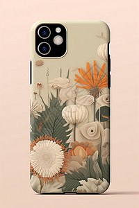 前置摄像头桌面上美丽花卉手机壳背景