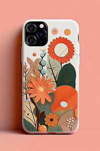 时尚的花卉手机壳背景图片