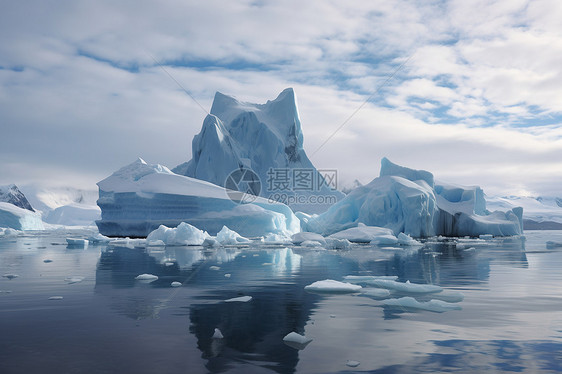 冰山群中的冰山图片