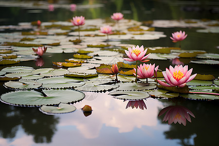 美丽粉红莲花图片