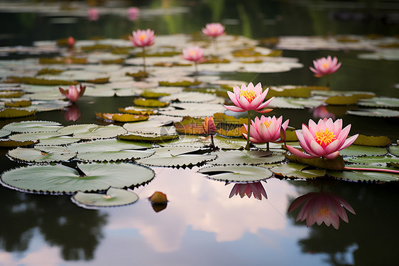 美丽粉红莲花图片