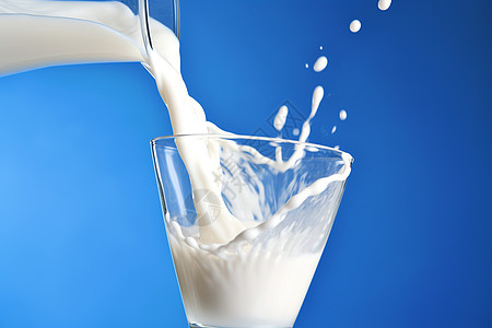 倾泻的一杯牛奶背景图片