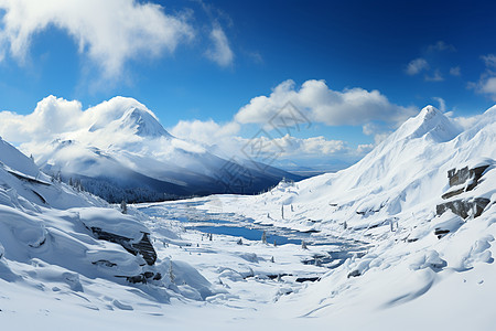 冰雪山峰背景图片