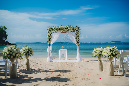 海滩上的婚礼图片