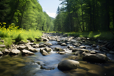 山林小溪山林溪流背景