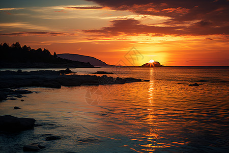 日落海景背景图片
