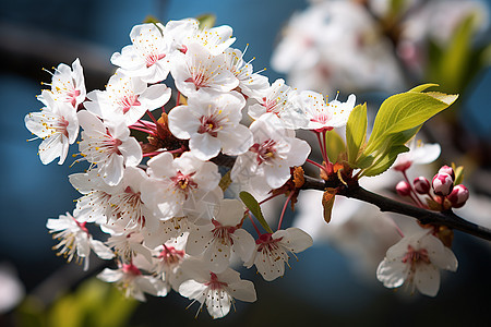 春季花园绽放的樱花花朵图片