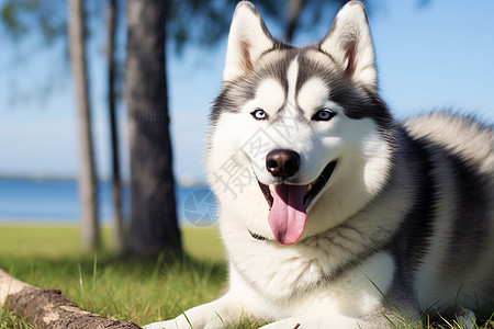 呆萌可爱的哈士奇犬图片