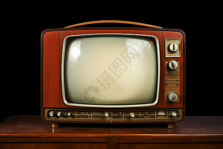 复古古董的老式电视机背景图片